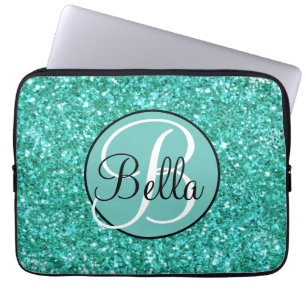 Housse Pour Ordinateur Portable Élégant monogramme de motif de parties scintillant