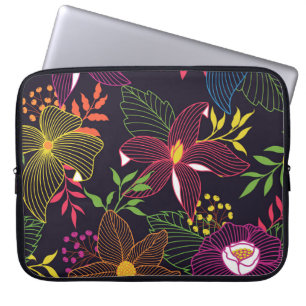 Housse Pour Ordinateur Portable Elégant motif sans couture florale, design artisti