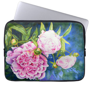 Housse Pour Ordinateur Portable Elégant rose blanc classique aquarelle floral