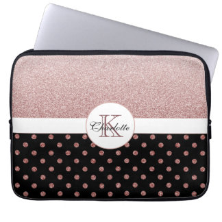 Housse Pour Ordinateur Portable Élégant Rose personnalisé Parties scintillant or M