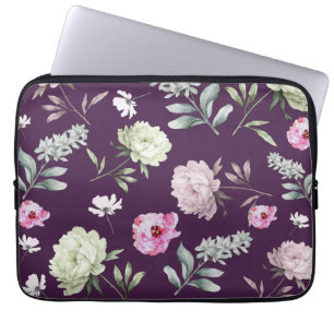 Housse Pour Ordinateur Portable Élégant violet floral