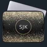 Housse Pour Ordinateur Portable Élégante fille moderne or noir Parties scintillant<br><div class="desc">Parties scintillant Gold et Black Faux et Élégant Parkle Monogrammed Initials Coque. Ce coque peut être customisé pour inclure votre nom initial et prénom.</div>