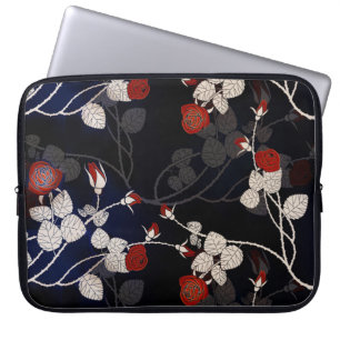 Housse Pour Ordinateur Portable Élégante Fleur de Rose Rouge
