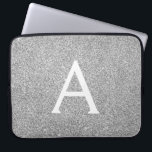 Housse Pour Ordinateur Portable Élégante Parties scintillant d'argent et monogramm<br><div class="desc">Elégante Parties scintillant de Faux Argent et Coque Monogramme Élégant. Ce coque peut être customisé pour inclure votre nom initial et prénom.</div>