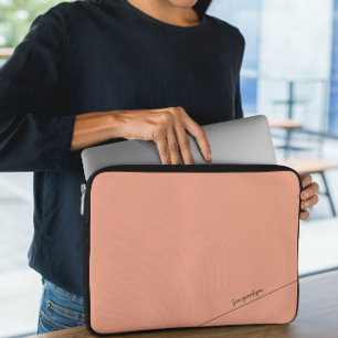 Housse Pour Ordinateur Portable Elégante Pêche avec nom Portable Sleeve