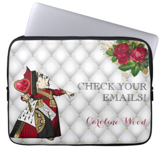 Housse Pour Ordinateur Portable Élégante Reine des Coeurs Rouge Illustration Vinta