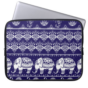 Housse Pour Ordinateur Portable Elephant, paisley : motif vintage tribal.