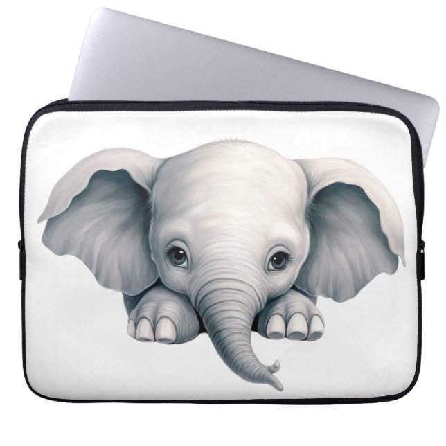 Housse Pour Ordinateur Portable Éléphant qui regarde (Devant)