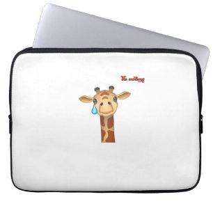 Housse Pour Ordinateur Portable emoji triste visage de girafe en larmes
