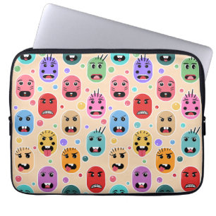 Housse Pour Ordinateur Portable Émotions Visages colorés