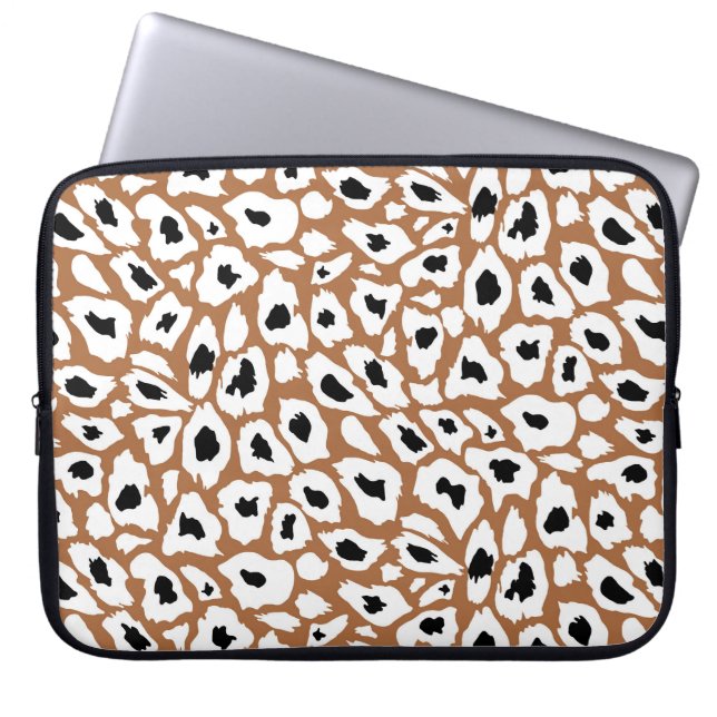 Housse Pour Ordinateur Portable Empreinte de léopard : African Animal Design. (Devant)
