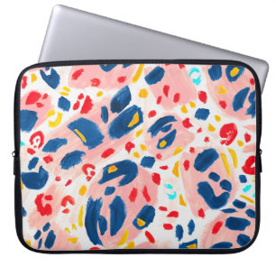 Housse Pour Ordinateur Portable Empreinte de léopard : aquarelle peinte à la main.