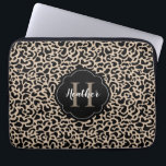 Housse Pour Ordinateur Portable Empreinte de léopard de monogramme<br><div class="desc">Un coque monogramme chic et élégant pour ordinateur portable léopard. Personnalisez-le avec votre nom et votre initiale. Amusez-vous ou faites un grand cadeau pour un ami. Conçu pour vous par Blackberry Boulevard.</div>