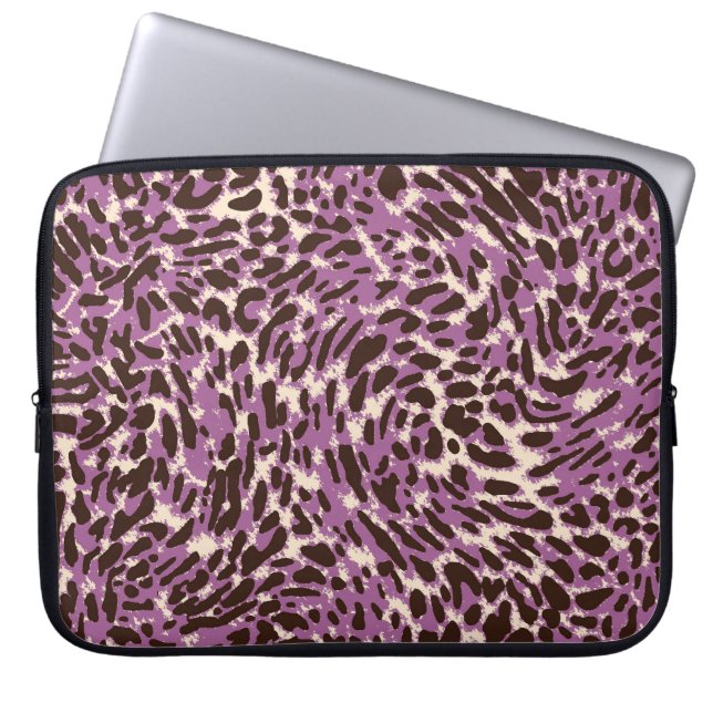Housse Pour Ordinateur Portable Empreinte de léopard, Motif animal classique. (Devant)
