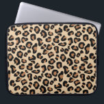 Housse Pour Ordinateur Portable Empreinte de léopard, Noir, Brown, Rouille et Tan<br><div class="desc">Manches dans un imprimé textile numérique dans un motif léopard texturé - taches léopard en noir,  accentué de rouille,  sur un arrière - plan tan / beige</div>