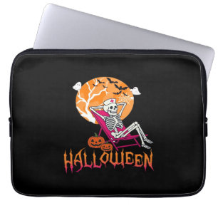 Housse Pour Ordinateur Portable En Attente D'Halloween Infirmière D'Été Skeleton P