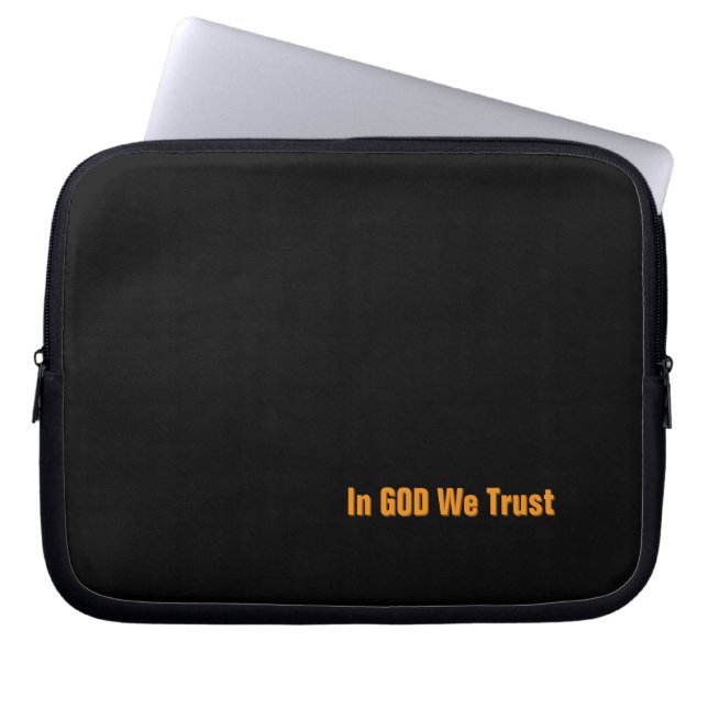 Housse Pour Ordinateur Portable En DIEU Nous Avons Confiance (Devant)