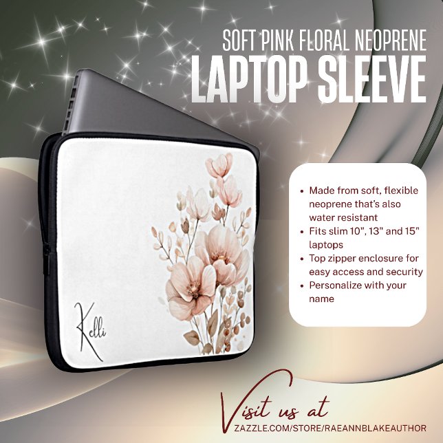 Housse pour ordinateur portable en néoprène à fleu (Créateur téléchargé)