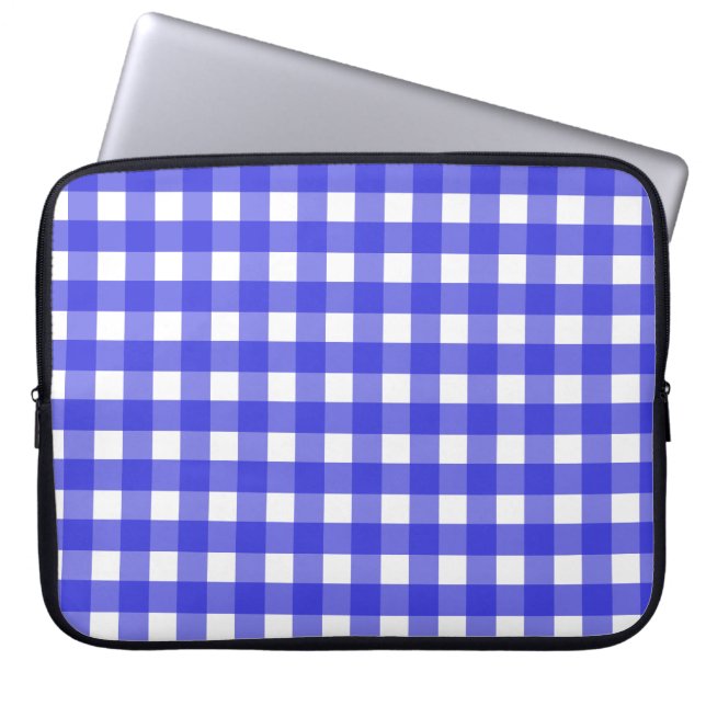 Housse Pour Ordinateur Portable En vichy bleu royal (Devant)