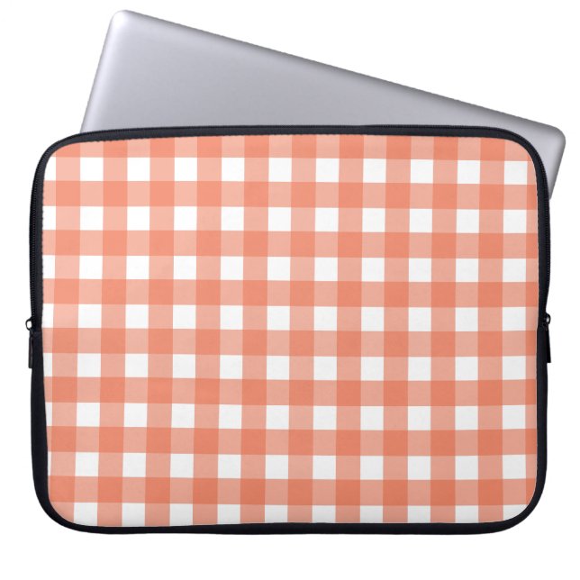 Housse Pour Ordinateur Portable En vichy orange (Devant)