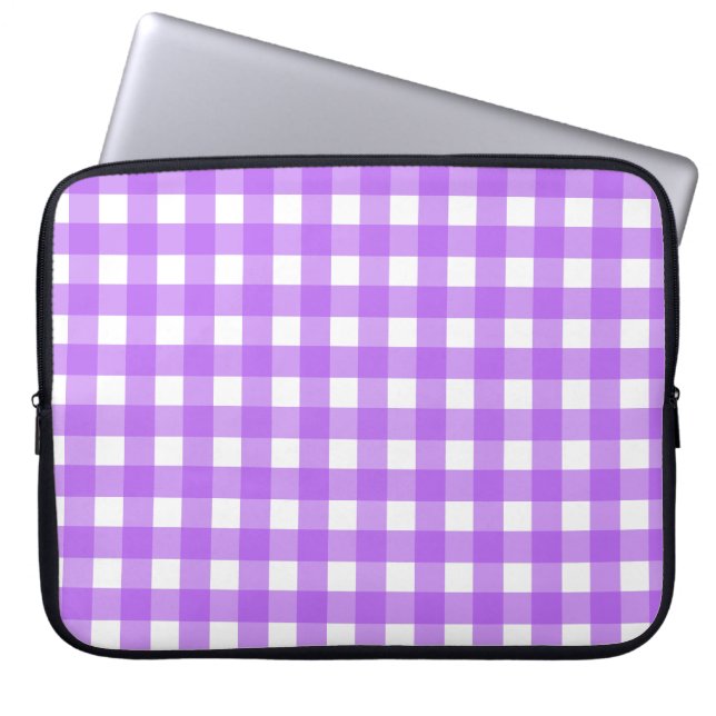 Housse Pour Ordinateur Portable En vichy violet brillant (Devant)