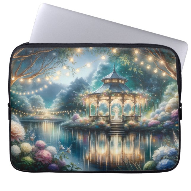 Housse Pour Ordinateur Portable Enchanted Garden Gazebo Twilight Reflection (Devant)
