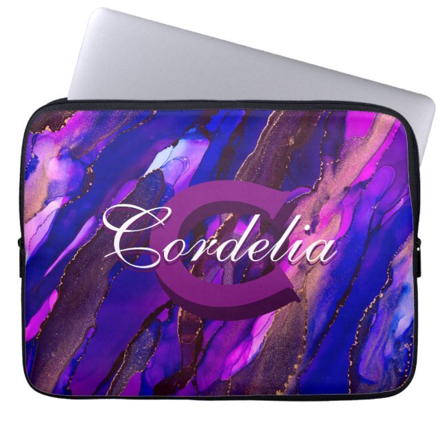 Housse Pour Ordinateur Portable Encre d'alcool violet nudscape (Devant)