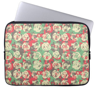 Housse Pour Ordinateur Portable Encre et Roses Harmonie - Motif Sans Couture
