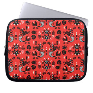 Housse Pour Ordinateur Portable Enfants Sirène Rose Rouge