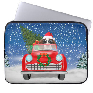 Housse Pour Ordinateur Portable English Springer Spaniel Chien Voiture Dans Neige