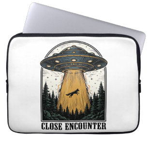 Housse Pour Ordinateur Portable Enlèvement de forêt extraterrestre Gravure vintage