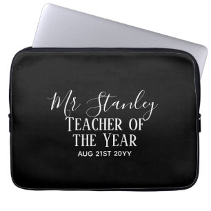 Housse Pour Ordinateur Portable Enseignant de l'année Personnalisé cadeau de texte