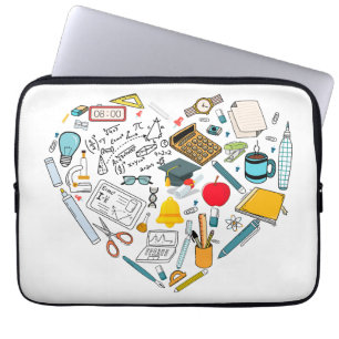 Housse Pour Ordinateur Portable Enseignant Professeur Outil Coeur