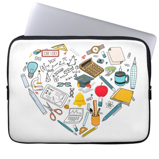 Housse Pour Ordinateur Portable Enseignant Professeur Outil Coeur (Devant)