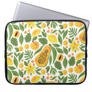 Housse Pour Ordinateur Portable Ensemble de fruits exotiques : papaye, citron, man
