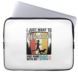 Housse Pour Ordinateur Portable Entraînement avec mon chien Design de t-shirt vint