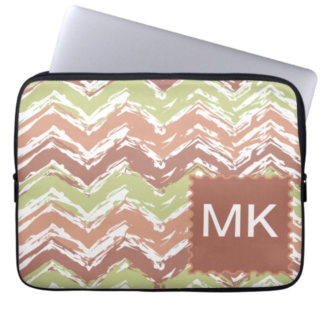 Housse Pour Ordinateur Portable Épice de scribble Chevron ZigZag (Devant)