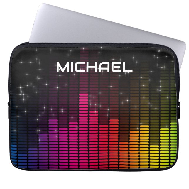 Housse Pour Ordinateur Portable Equalizer Disco Lights Music Volume Personalised (Devant)