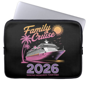 Housse Pour Ordinateur Portable Équipe de Croisière Familiale 2026 Voyage Correspo