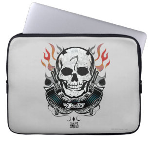 Housse Pour Ordinateur Portable Équipe de suicide Diablo Skull & Flames Tattoo A