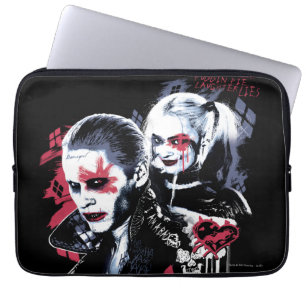 Housse Pour Ordinateur Portable Équipe de suicide Graffiti peint Joker & Harley