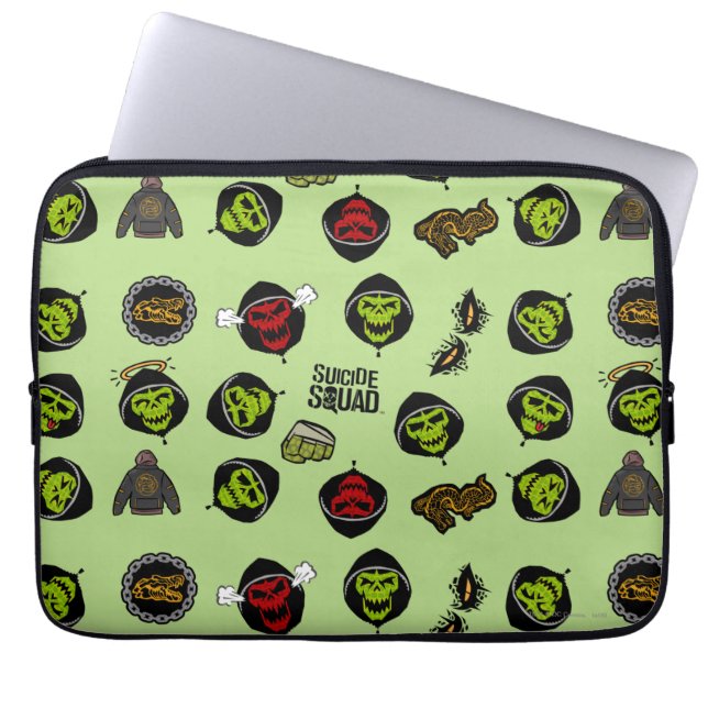 Housse Pour Ordinateur Portable Équipe de suicide | Killer Croc Emoji Motif (Devant)