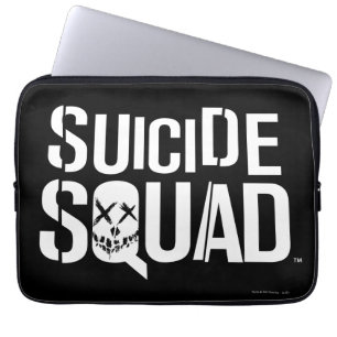 Housse Pour Ordinateur Portable Équipe de suicide Logo blanc