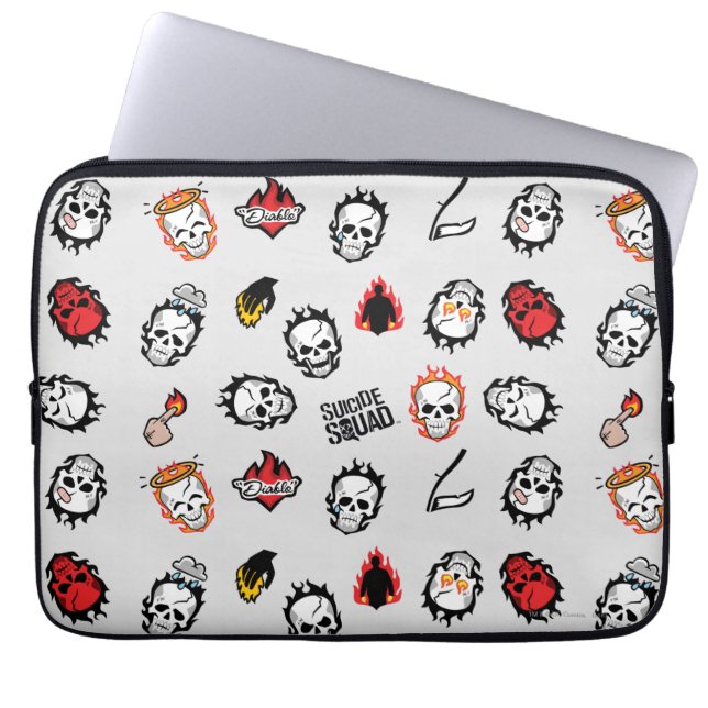 Housse Pour Ordinateur Portable Équipe de suicide | Motif Diablo Emoji (Devant)