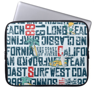 Housse Pour Ordinateur Portable Équipe de Wave rider côte ouest Californie de surf