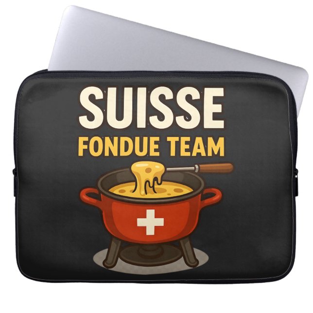 Housse Pour Ordinateur Portable Équipe Suisse Fondue (Devant)