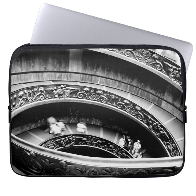 Housse Pour Ordinateur Portable Escalier en spirale noir et blanc (Devant)