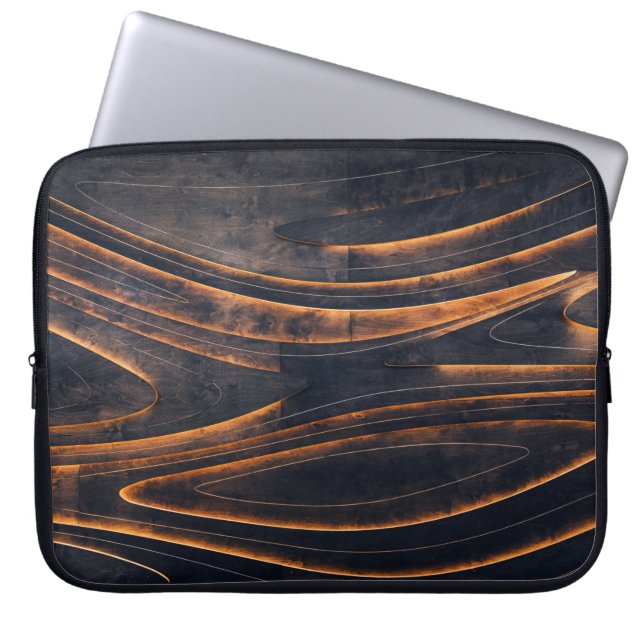 HOUSSE POUR ORDINATEUR PORTABLE ESCALIERS NOIRS ET BROWN (Devant)