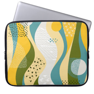 Housse Pour Ordinateur Portable Espace Abstrait : Ornements en ligne lisse.