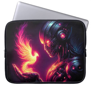 Housse Pour Ordinateur Portable Esprit de feu de phénix de robot futuriste cyberné
